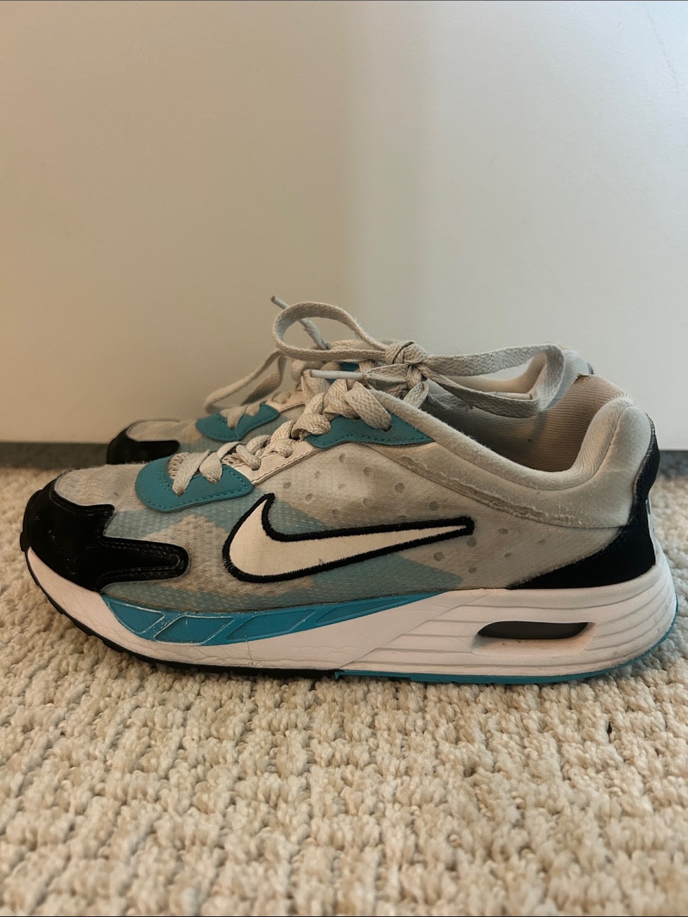 Nike Kids' White, Gray & Teal Low-Top Sneakers